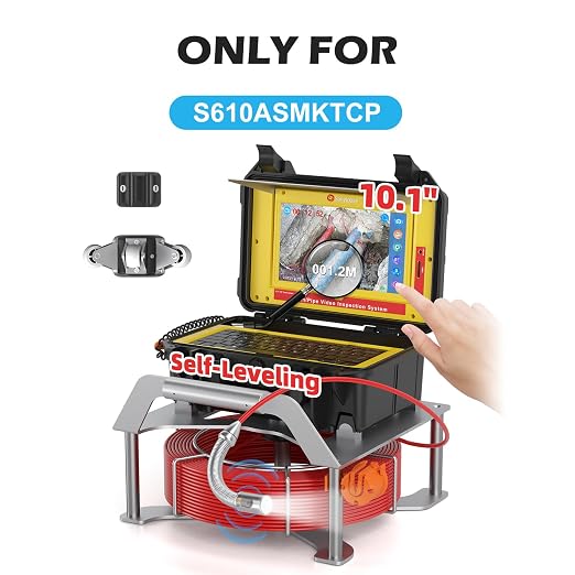 Sanyipace Sewer Camera Probe with Self-Leveling, 512Hz Sone, 1080P FHD Borescope, 12 PCS LED Lights, Plumbing Accessories, IP68 Waterproof (ONLY for Sanyipace Sewer Camera, Model: S610ASMKTCP)