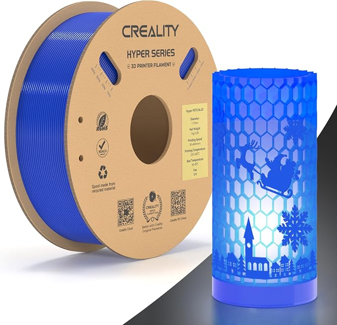 Official Creality Hyper PETG Filament 1.75mm, High Speed 600mm/s 3D Printer Filament PETG, 1kg(2.2lbs)/Spool, Dimensional Accuracy ± 0.05 mm