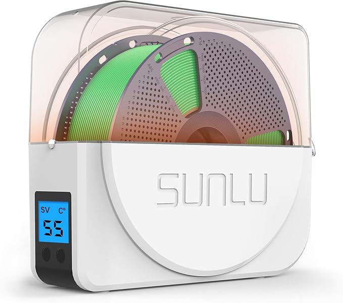 SUNLU S1 Plus Filament Dryer, White | Built-in Circulation Fan,Humidity Monitoring,Filament Dryer Box,for 3D Printer Filament 1.75 2.85 3.00mm