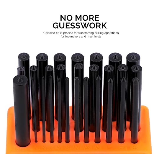NEIKO 02621A Transfer Punch Set with Premium Heat-Treated Alloy Steel Punches, Hole-PunchSet, Punch Sizes 3/32" to 1/2", 28-Piece Kit (Pack of 10)