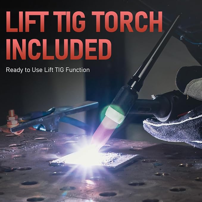 YESWELDER 165A MIG Welder & Lift TIG Torch, 110V/220V Dual Voltage, 4 in 1 Gas MIG/Flux Core MIG/Lift TIG/Stick Multiprocess Large LED Digital Display MIG Welding Machine with 35-50 Lift TIG Gun