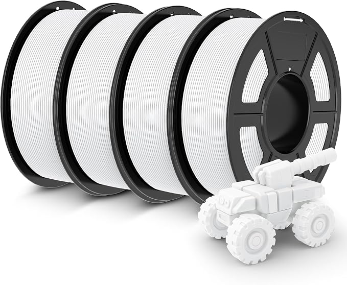 JAYO Rapid Matte PETG Filament 1.75mm 4.4KG Bundle, PETG Matte 3D Printer Filament 4.4kg, 1.1kg per Spool, Pack of 4, White