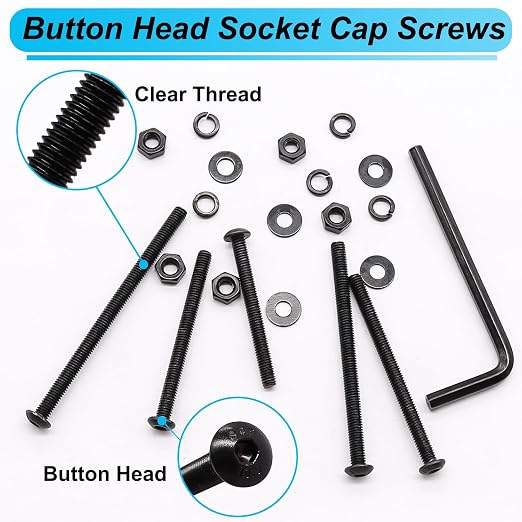 420PCS Black M3 Button Head Hex Socket Cap Screws, M3 x 30/35/40/45/50mm Metric Screws Bolts Nuts Washers Assortment Kit, 10.9 Grade Alloy Steel