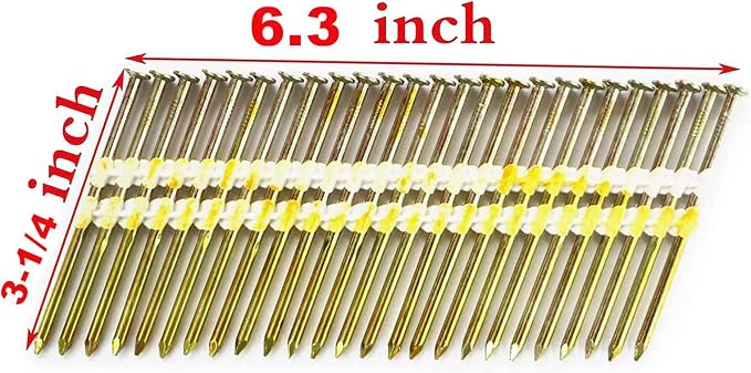 3 1/4 Inch Framing Nails, 21 Degree EG Smooth Shank Plastic Collated Nails for Framing Nailer, 3 1/4 x .131,(500 per Box)