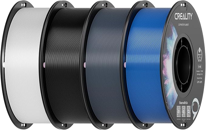 Creality ABS Filament 1.75mm 4 kg, 3D Printer Filament Bundle, Excellent Resistance, Odorless Non-Toxic, Stability, Tough, 4 Pack(8.8 lbs)