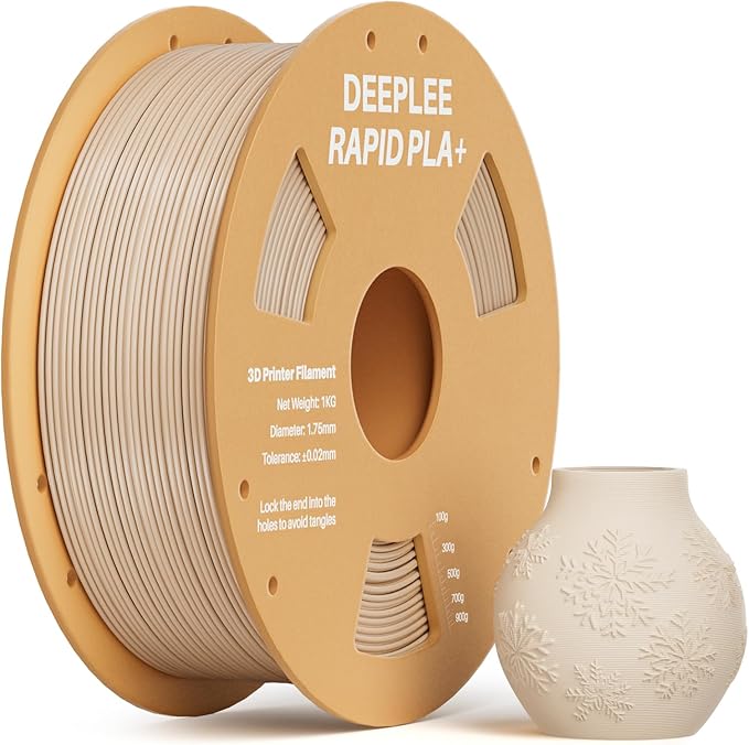 Rapid PLA Plus Filament 1.75mm, High Speed 3D Printer Filament Up to 600mm/s, PLA+ Filament Dimensional Accuracy +/- 0.02 mm Fits Most FDM 3D Printer, Cardboard Spool Beige 1kg