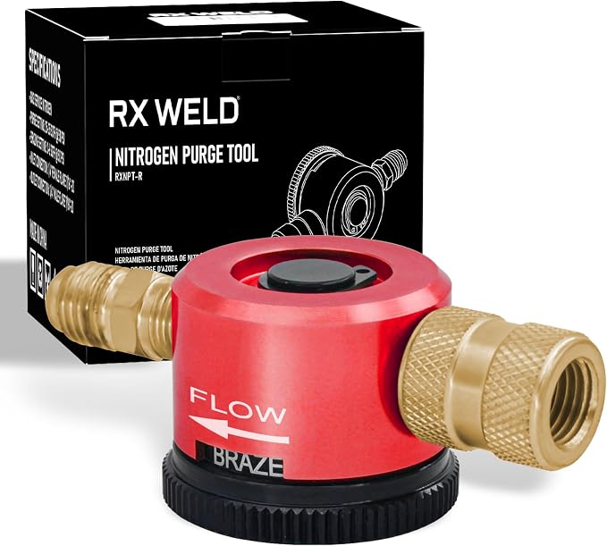 RX WELD Nitrogen Purge Tool, HVAC Brazing Regulator | 50 PSI Inlet for Smooth Purging & Brazing Flow