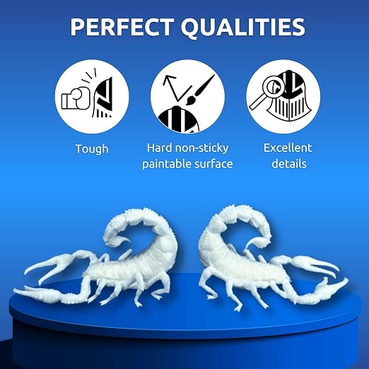 TGM-7 3D Printer Resin for Tabletop Miniatures – Tough, High Resolution, Low Odor, Fast Curing Printing Liquid for 4K/8K/12K LCD/DLP/SLA UV Resin 3D Printers (White, 1kg)