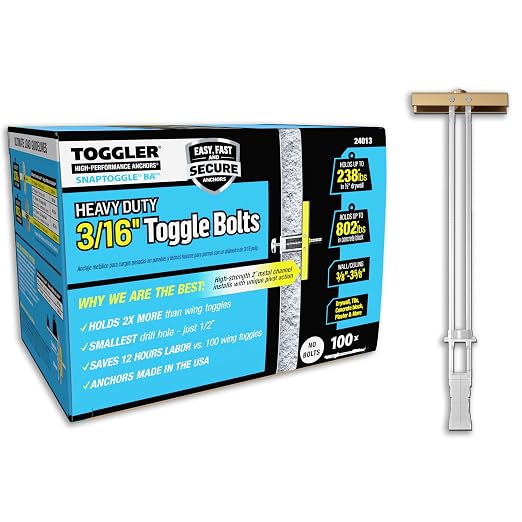 TOGGLER SNAPTOGGLE BA Toggle Anchor, Zinc-Plated Steel Channel, Made in US, 3/8" to 3-5/8" Grip Range, For 3/16"-24 UNC Fastener Size (Pack of 100)
