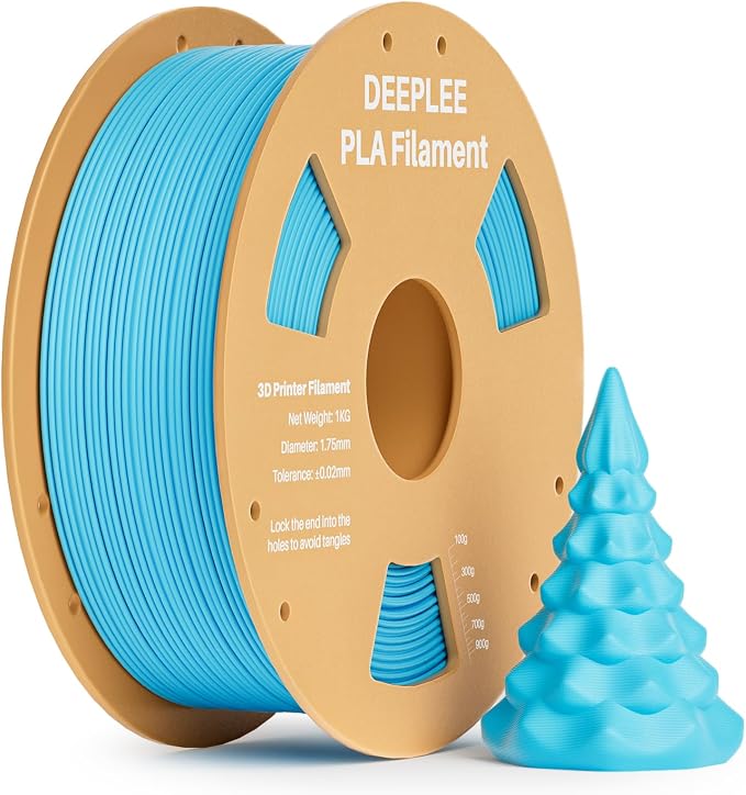 PLA 1.75mm 3D Printer Filament, Dimensional Accuracy +/- 0.02mm, Neatly Wound, No Clogging, Vacuum Package, Fits for Most FDM 3D Printers, 1kg Sky Blue