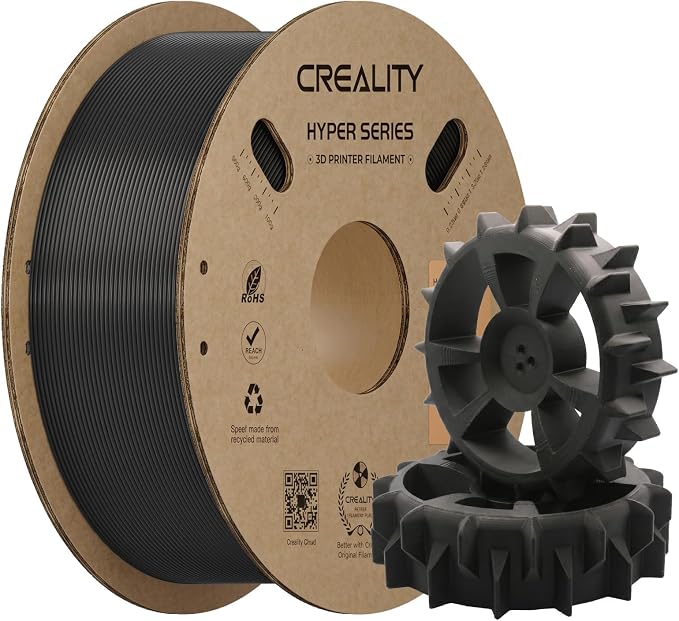 Creality ABS Filament 1.75mm 1KG, High-Speed 3D Printer ABS Filament Up to 350mm/s, High Impact Resistance, Odorless Non-Toxic and Without Stringing or Clogging, Fit Most FDM 3D Printers, Black