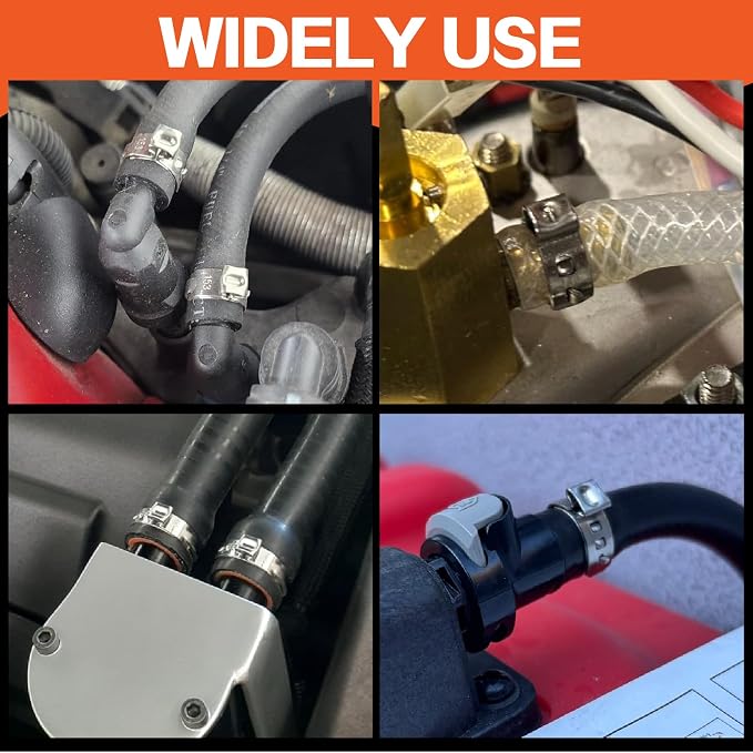 560Pcs Single Ear Hose Clamps Assortment Kit 304 Stainless Steel 22 Size(5.3-36.1mm) Cinch Crimp Hose Clamp Stepless Pinch Clamp with Tools for Plumbing/Garden/Automotive/Water Pipe/Radiator Pipe
