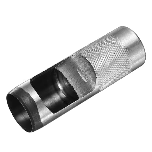 HARFINGTON Leather Round Hole Punch, 32mm Hollow Hole Puncher Cutter Carbon Steel Circle Hole Punching Cutting Tool for Belt/DIY Leather Craft