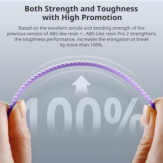 ANYCUBIC 3D Printer Resin, ABS-Like Resin Pro 2 with Enhanced Strength and Toughness, Performance far Superior to ABS-Like Resin, Low Odor, Wide Compatible for All Resin 3D Printers (Purple, 1kg)