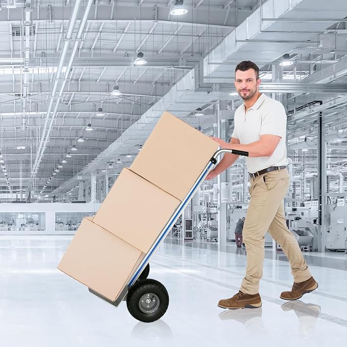Hand Truck Heavy Duty, Hand Truck Dolly 400lbs Capacity, Dolly Cart with Pneumatic Tire for Moving Home, Workshop, Office (400LB)