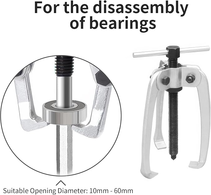 3 Jaw Puller 2.25in/60mm Universal Bearing Gear Pullers Heavy Duty Extractor Tool,High Carbon Steel Puller,Adjuestable Pulley Removal Tool for Bearings/Flywheels/Pulleys Remove