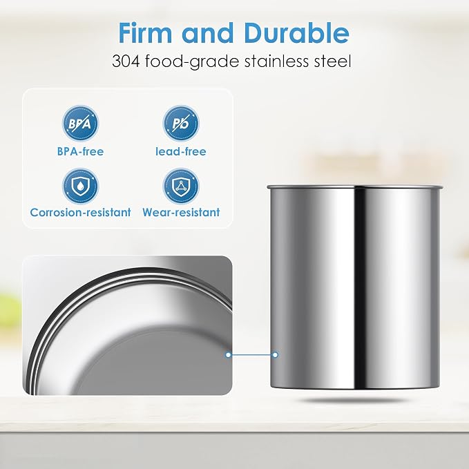 AQUA CREST TN-A Gravity Water Filter System, NSF/ANSI 42&372 Certified Black Carbon Filters, Reduce Lead and Chlorine, Stainless Steel Water System for Home, Camping, Emergencies, 2.25G