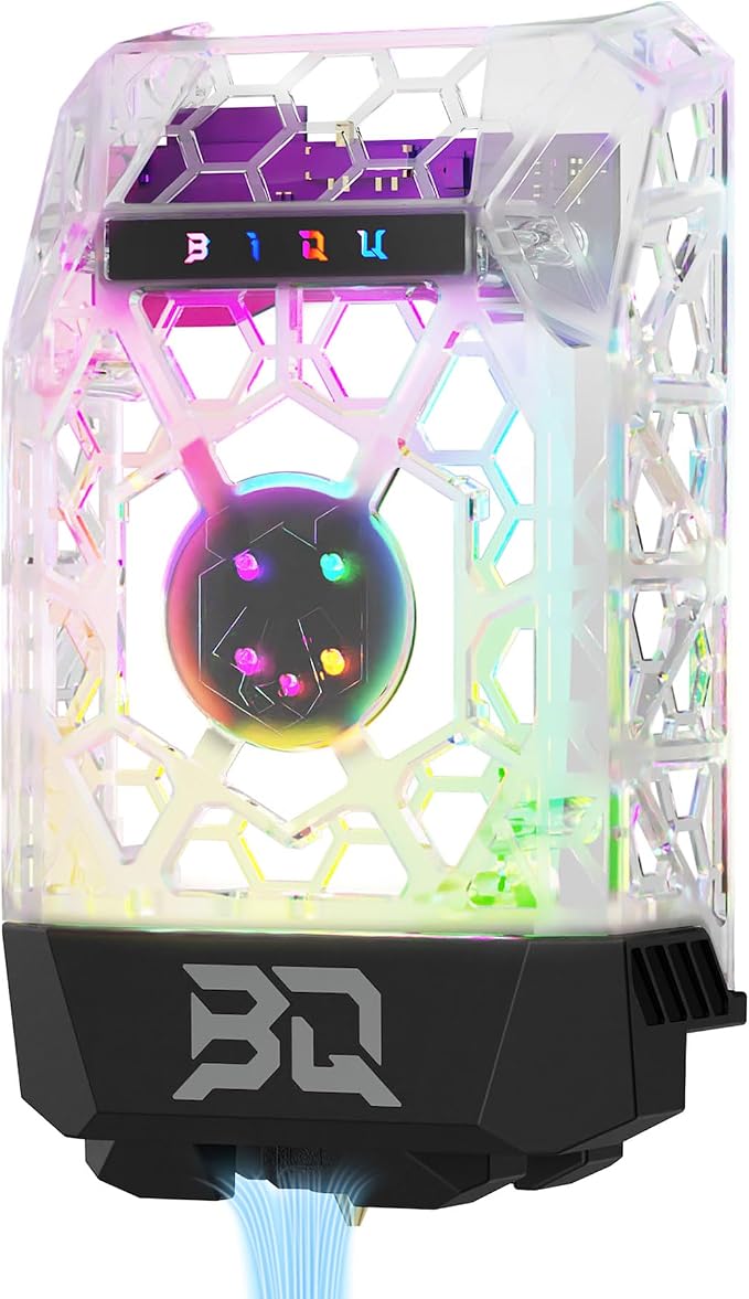 BIQU Panda Jet Pack V2 Transparent for Bambu-Lab P1S P1P X1C X1E 3D Printers, Cooling Fan Duct, H2D Style Lighting Printer Status Indicator, Web Control, Compatible with Stock Extruder and Panda Revo