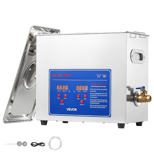VEVOR Ultrasonic Cleaner 6L-Class Capacity Ultrasonic Parts Cleaner 40kHz, Digital Time and Temp Control, Stainless Steel Ultra Sonic Cleaning Machine with Cleaning Baskets, for Jewelry, Small Items