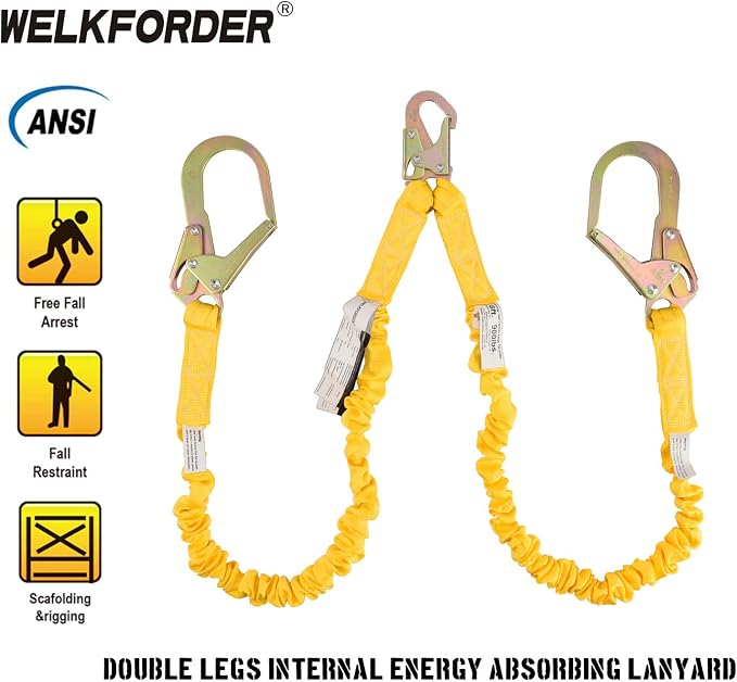 Double Leg 6-Foot Fall Protection Safety Lanyard