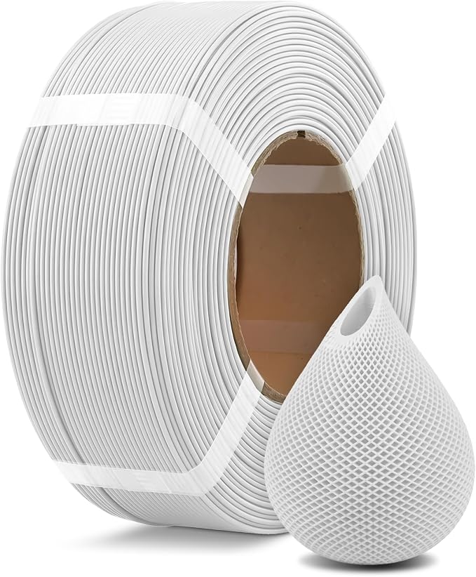 OVERTURE High Speed PLA Filament Refill 1.75mm, Rapid PLA Spoolless 3D Printing Filament, 1kg (2.2lb) Refilament for Bambu Lab, Accuracy +/- 0.02mm, Fit Most FDM Printers (White)