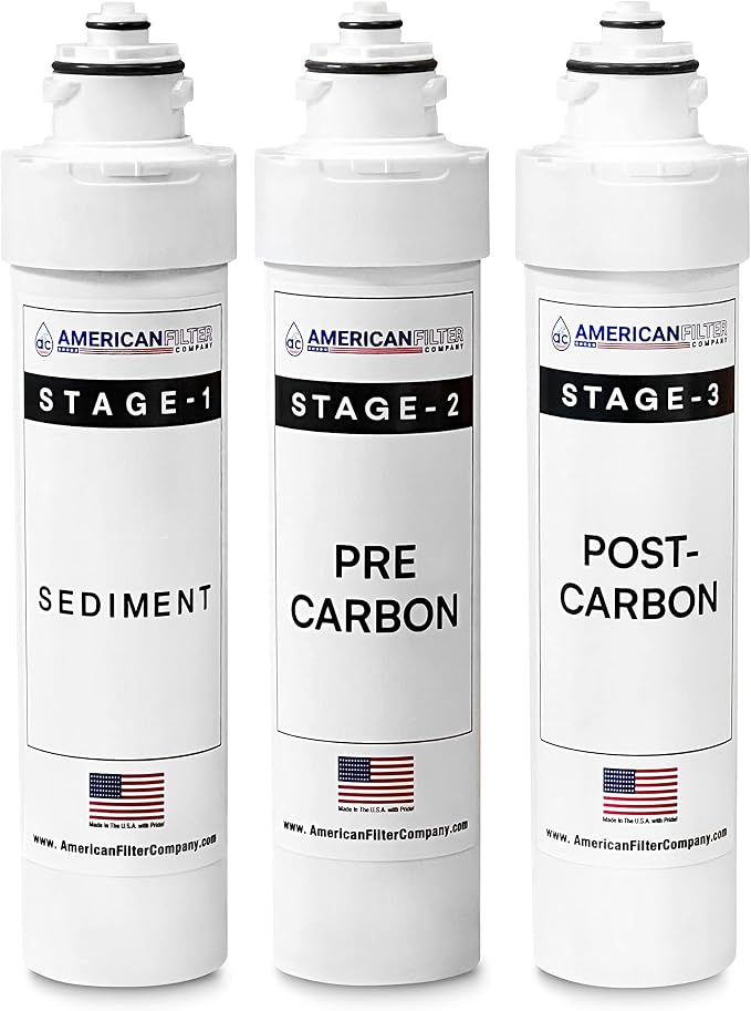 American Filter Company® Model # AFC-B3-CMBPK 4-Stage Water Filters, Compatible with Brio NFMPP5M, NFMGAC, NFMUF, NFMCTO5MS3, NFMCTO5MS2 and Moderna UV Water Cooler - 3Pk