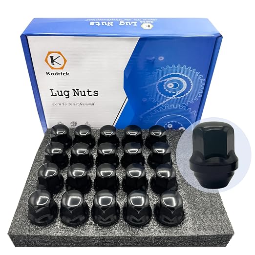 Kadrick 14x1.5 OEM Factory Style Lug Nuts, 20 PCS M14x1.5 Closed End One-Piece Lugnuts for Ford Edge/Mustang;Grand Cherokee/Wrangler/Camaro/RAM 1500