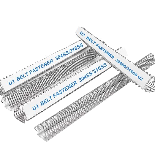 U3 12'' Conveyor Belt Lacing 316 Steel Buckle Industrial Belt Fasteners for Binding of Lightweight PVC/PVK/PU Conveyor Belts 12PCS