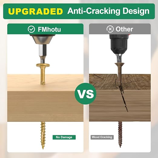 8 Inch Heavy-Duty Outdoor Deck Screws, 300Pcs Star Drive Decking Wood Screws, Rust Resistant Timber Screws for Timber/Log/Landscaping Wood (#14 x 8 Tan)