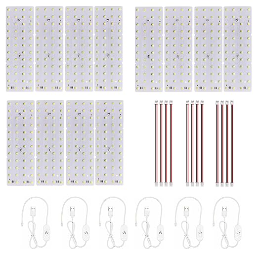 12PCS Lithophane LED Backlight Board Kit KC009 KC010 for Bambu Lab H2C/X1/P2S/A1 LED Light Board Backlights Makerworld Model Parts USB 3D Print Accessory Photo Model DIY Light Box