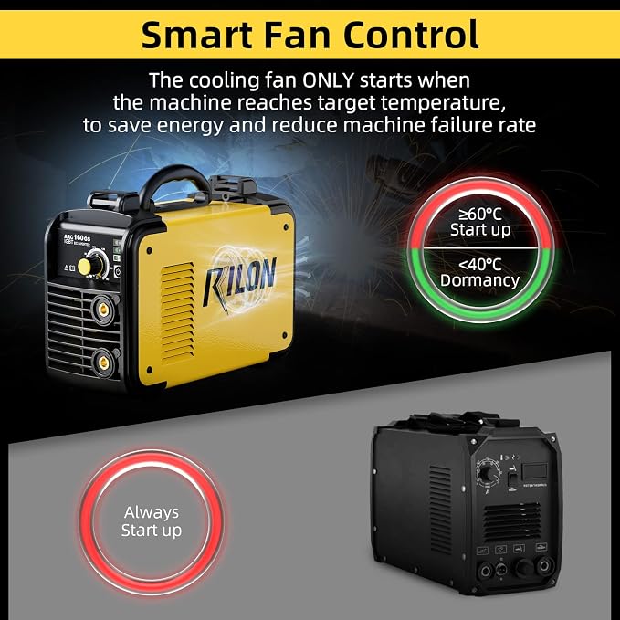 Stick Welder 110V/220V, Arc Welding Machine 160A, IGBT High Duty Cycle, Dual Voltage MMA Welding Kit with Hot Start Arc Force Anti-Stick DC, Yellow