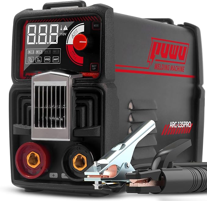 110V 135A Stick Welder Lift Tig Welder Portable Welding Machine with Overheat Protection,Electrode, Digital Screen, Quick Connector with Hot Start - MINI MMA Arc Welder