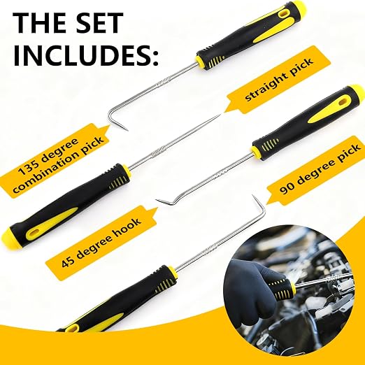 1086 PCS O-Rings Assortment Kit with 4 Pick & Hook Tools - 32 Sizes SAE Buna-N O Ring Set Compliant with AS568 Standards, Ensure Leak-Proof Seals for Hydraulic, Plumbing & Automotive Repairs