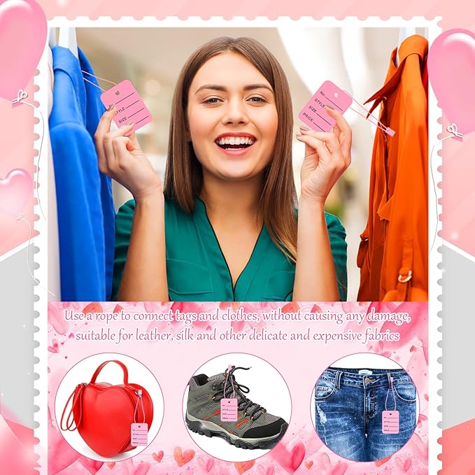 Chumia 3576 Pcs Tagging Guns for Clothes Labels Attacher Stitch Guns for Clothing with 3000 Barbs, 5 Needles and 100 Price Tags, Sewing Kit for Retail Stores, Garage Yard Sales(Pink)
