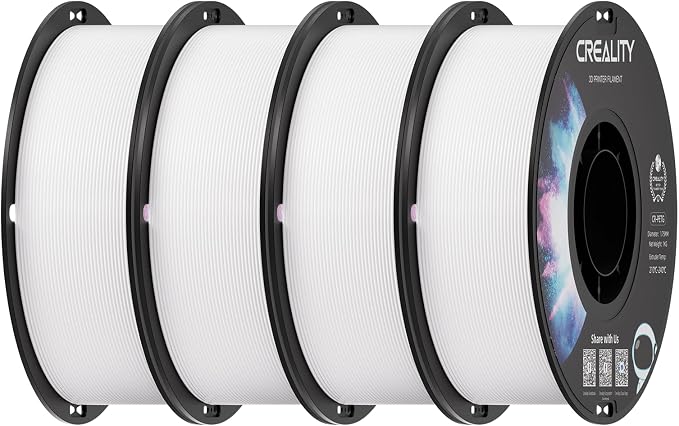 Creality PETG Filament 1.75 White 4 kg, 3D Printer Filament, Excellent Toughness High Precision, Odorless Non-Toxic Moistureproof, 1 kg X 4 Spools(8.8 lbs) (White 4-Pack)