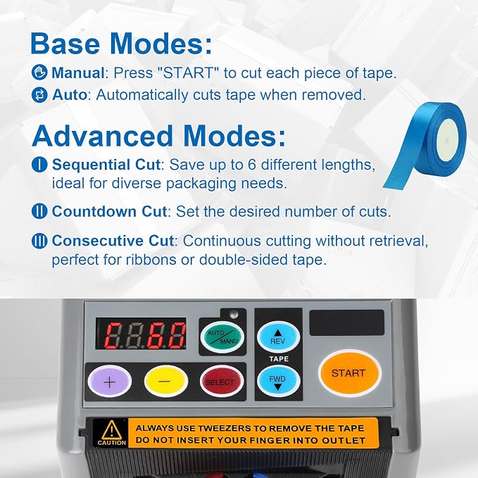 Ribbon Cutting Machine - 999mm Max Cut Length, Ideal for Shipping, Schools, Restaurants, Offices & Home Use, Durable & Precision Cutting Tool
