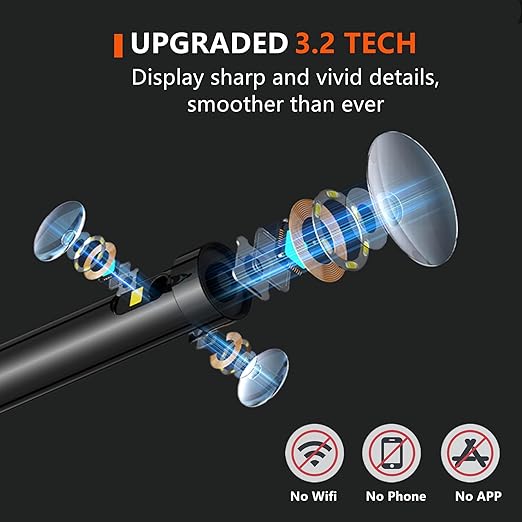 Triple Lens Borescope 1920P HD Endoscope Camera with Light, 4.3" IPS Screen IP67 Waterproof Snake Inspection Camera Industrial Bore Scope Cam for Auto Mechanic Plumbing Tools Gift for Man