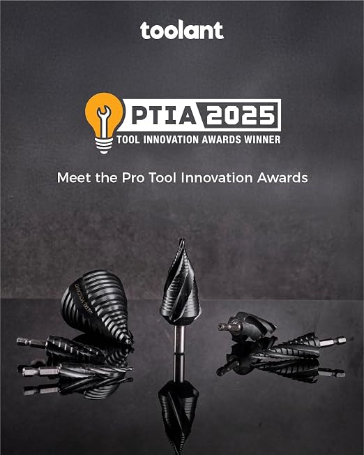 toolant Gigantic Step Drill Bit(Pro), 1/4" - 2-1/2"(15 Step Size), 1/2" Shank Unibit Step Drill Bit for Metal, Aluminum, Plastic