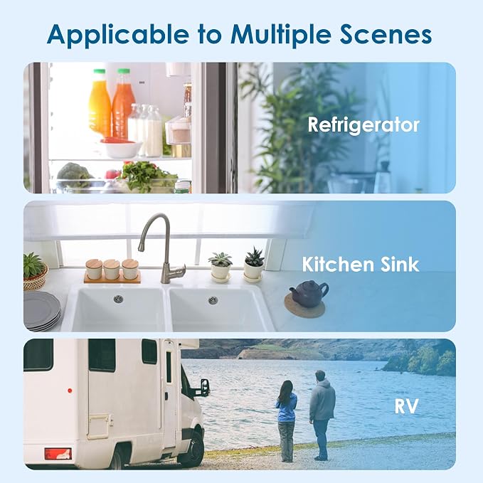 Waterdrop 3US-MAX-F01 3US-PF01 Under Sink Water Filter, Replacement for Filtrete® 3US-PF01, 3US-PS01, Maximum 3US-MAX-S01, Aqua-Pure C-Cyst-FF, Manitowoc K-00337 K-00338, NSF/ANSI 42 Certified, 2 Pack