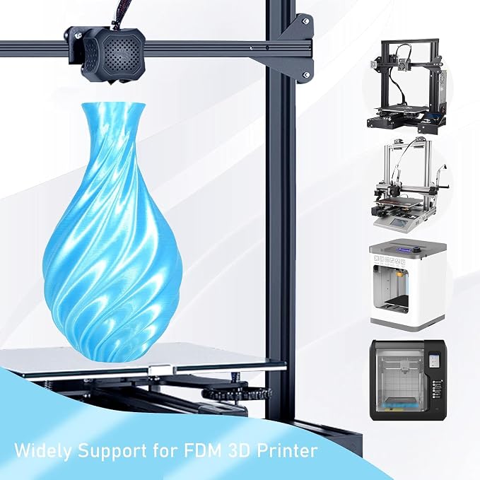 Silk PLA 3D Printing Filament 1.75mm Filajoy3D 3D Printing Filament 1KG, Dimensional Accuracy ±0.03mm, Compatible with Most FDM 3D Printers, Blue