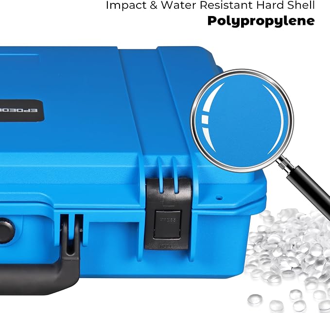 IP67 Waterproof Protective Hard Case with Custom Foam Insert, 18", Blue | For Technicians, Photographers And Field Work; Fits Tools, Cameras, Drones, Audio Gear, Electronics And Test Instruments