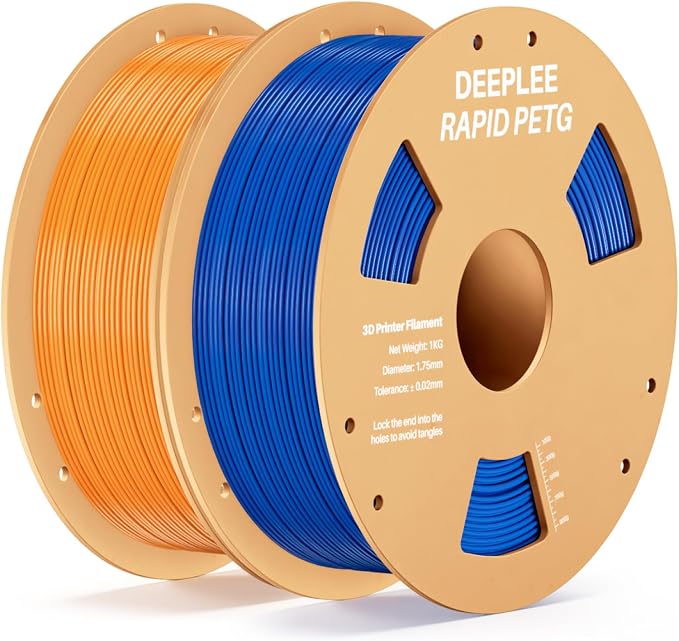Rapid PETG Filament 1.75mm, High Speed PETG 3D Printer Filament Up to 600 mm/s, Dimensional Accuracy +/- 0.02 mm, Fits for Most FDM 3D Printers, 2kg Blue & Orange