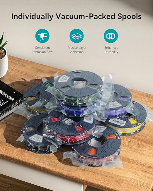 SUNLU PETG Filament 1.75mm Bundle, 250g Spool,16 Rolls, White+Grey+Red+Blue+Yellow+Orange+Purple+OliveGreen+Oak+CoffeeBrown+Midnight+Clear+Transparent Red+Transparent Blue+Transparent Orange