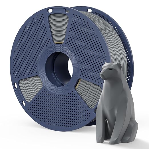 Matte PLA Filament 1.75mm, 1kg(2.2lbs) SUNLU 3D Printer Filament, Smooth Matte Finish, Less Brittle, Reduced Layer Line Appearance, Grey