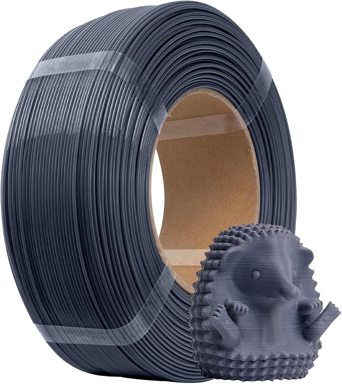 eSUN PLA+ Refilament 1.75mm, 3D Printer Refill PLA Plus, Dimensional Accuracy +/- 0.03mm, 1KG Spoolless 3D Printing Filament for 3D Printers, Grey