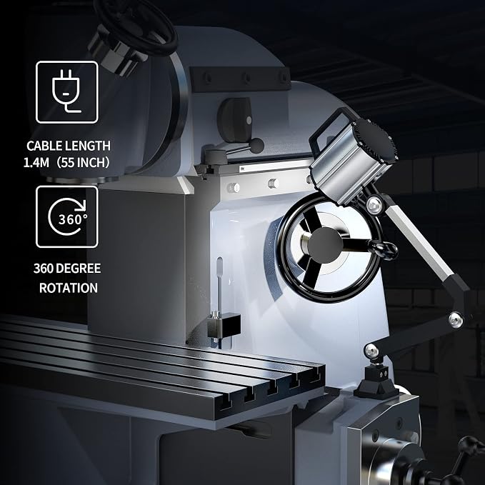 YouTeMei Led Machine Light Flex Arm Machine Lights Multipurpose Waterproof Lathe Light Drill Press Lights 18W, Warm and Cold Work Light
