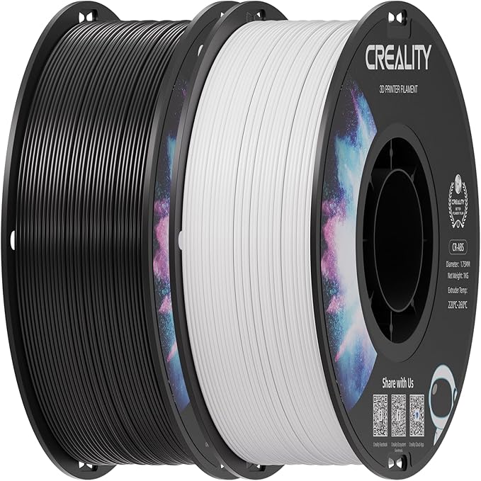 Creality 2 kg Black & White ABS Filament 1.75mm, 3D Printer Filament Bundle, Excellent Resistance, Odorless Non-Toxic, Stability, Tough (Black & White)