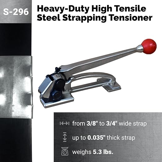 IDL Packaging - S-296 Heavy Duty High Tensile Feed-Wheel Tensioner for 3/8" to 3/4" Steel Strapping