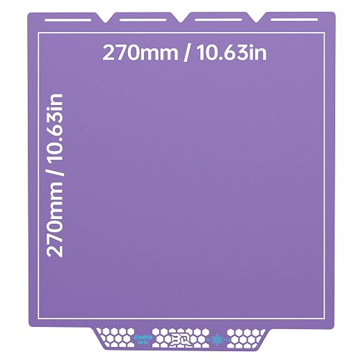 BIQU CryoGrip Pro Glacier Build Plate for Snap-Maker U1 3D Printer, Low Temperature Printing, Double-Sided Spring Steel Sheet, 276X301mm, Purple, 1 Piece