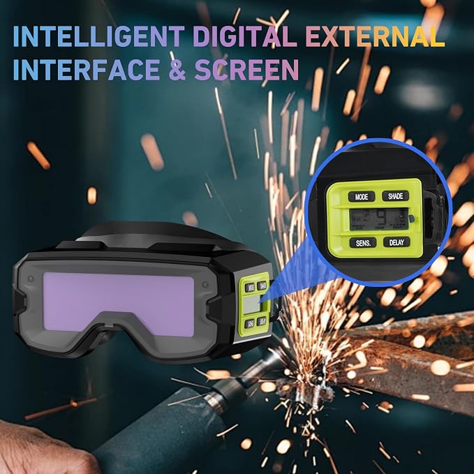 Shine GOGGLE True Color Auto Darkening Welding Goggles, Welder Glasses for Tig, Mig, Stick Plasma Cut